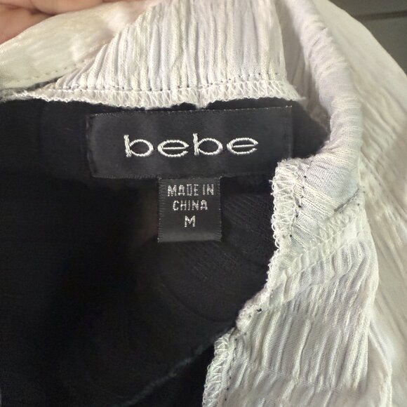 bebe Ruffle Shirt Black White, Tailored Vest M, Silver Statement Bracelet Bundle - Picture 12 of 14